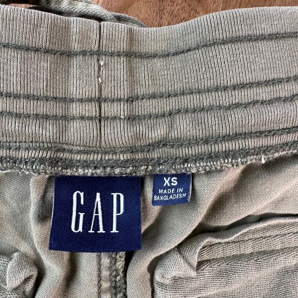 Gap Garment Dyed Shorts Drawstring High Waisted Cotton Pull On Extra Small Green - Picture 3 of 12